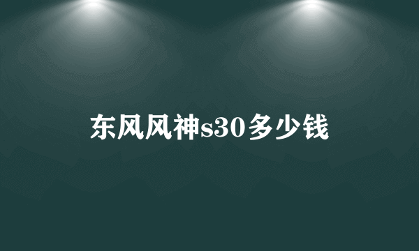 东风风神s30多少钱