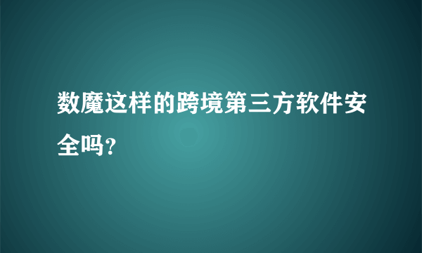 数魔这样的跨境第三方软件安全吗？