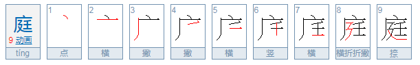 庭，廷，延怎么组词