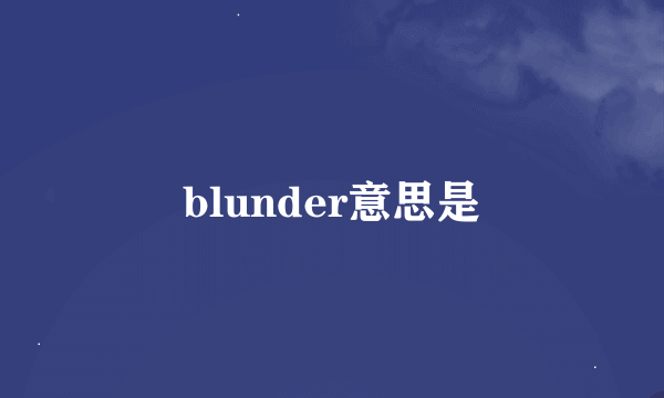 blunder意思是