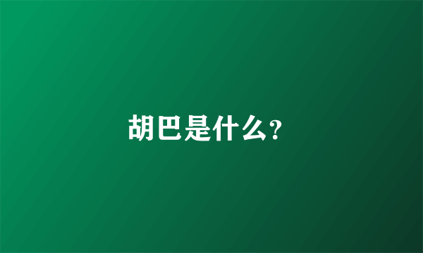 胡巴是什么？