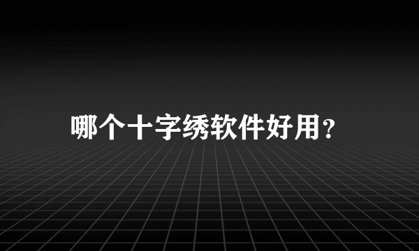 哪个十字绣软件好用？