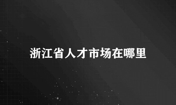 浙江省人才市场在哪里