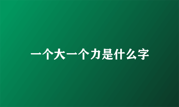 一个大一个力是什么字