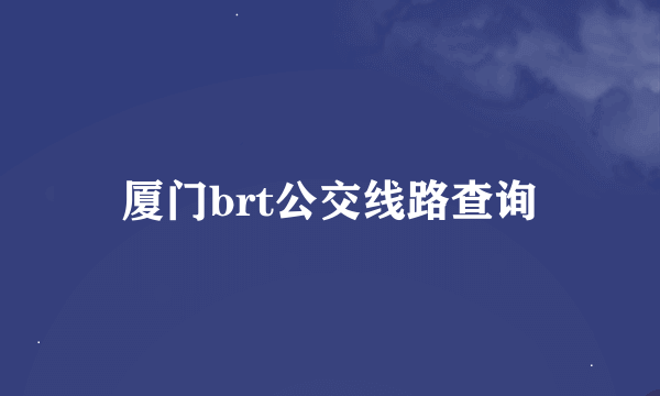 厦门brt公交线路查询