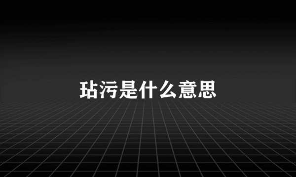 玷污是什么意思