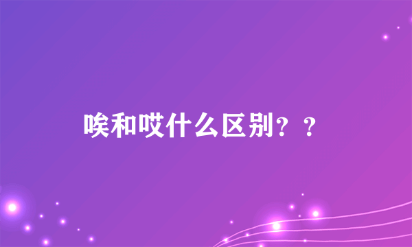 唉和哎什么区别？？