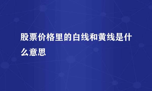 股票价格里的白线和黄线是什么意思