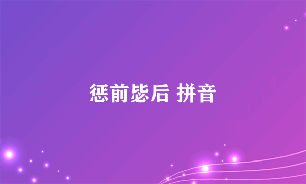 惩前毖后 拼音