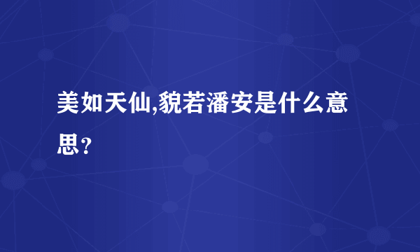 美如天仙,貌若潘安是什么意思？