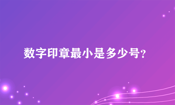 数字印章最小是多少号？