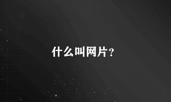 什么叫网片？