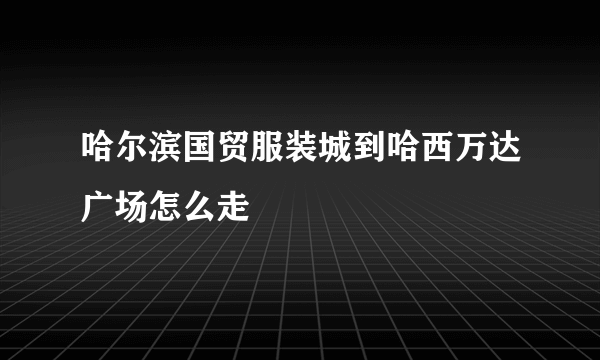 哈尔滨国贸服装城到哈西万达广场怎么走