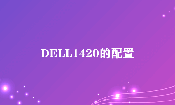 DELL1420的配置