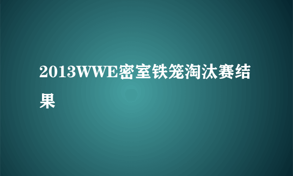 2013WWE密室铁笼淘汰赛结果