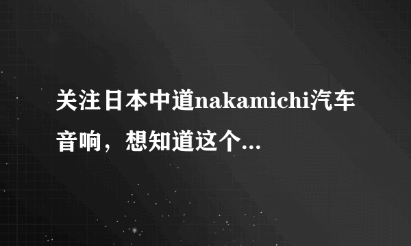 关注日本中道nakamichi汽车音响，想知道这个品牌的音响如何？了解的朋友都来说说