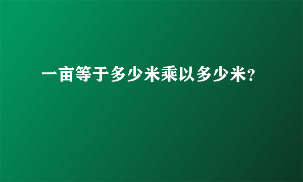 一亩等于多少米乘以多少米？