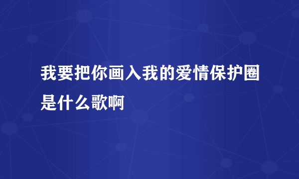 我要把你画入我的爱情保护圈是什么歌啊