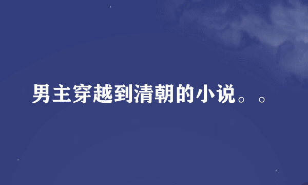 男主穿越到清朝的小说。。