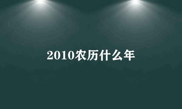 2010农历什么年