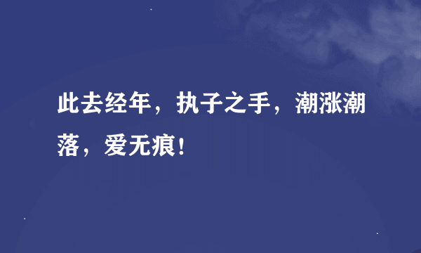 此去经年，执子之手，潮涨潮落，爱无痕！