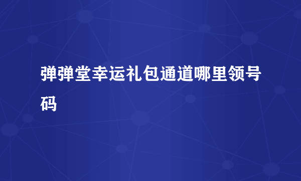 弹弹堂幸运礼包通道哪里领号码