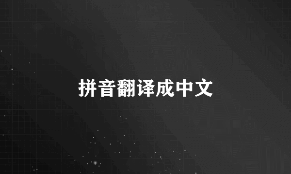 拼音翻译成中文