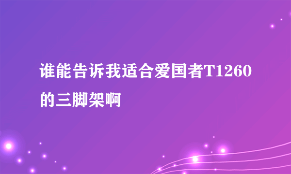 谁能告诉我适合爱国者T1260的三脚架啊