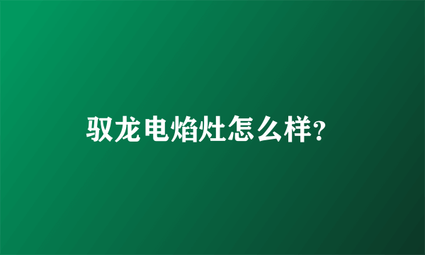 驭龙电焰灶怎么样？