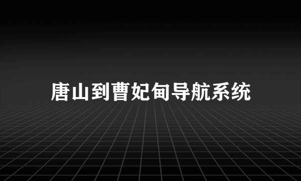 唐山到曹妃甸导航系统