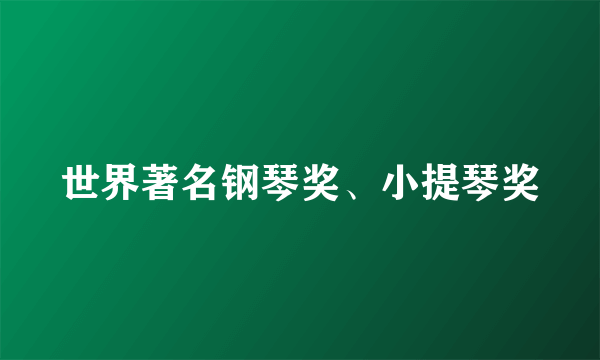 世界著名钢琴奖、小提琴奖