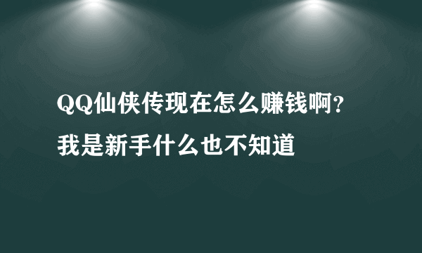 QQ仙侠传现在怎么赚钱啊？我是新手什么也不知道