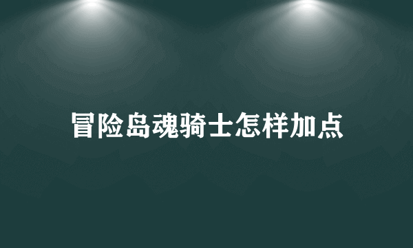 冒险岛魂骑士怎样加点