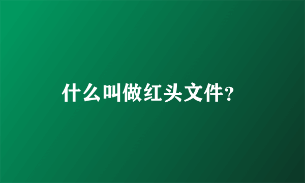 什么叫做红头文件？