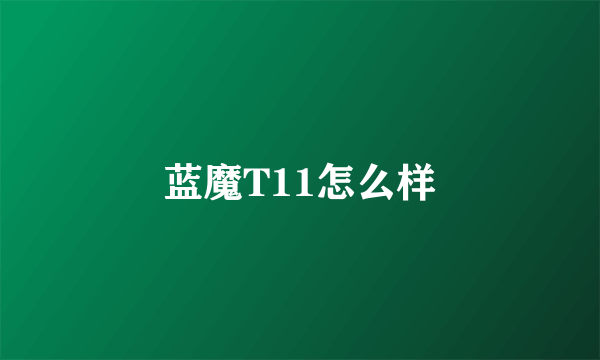 蓝魔T11怎么样