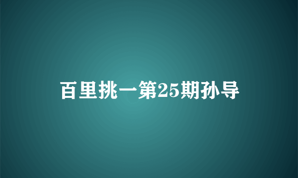 百里挑一第25期孙导