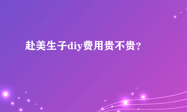 赴美生子diy费用贵不贵？