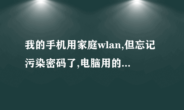 我的手机用家庭wlan,但忘记污染密码了,电脑用的无线路由器密码于手机污染密码不同