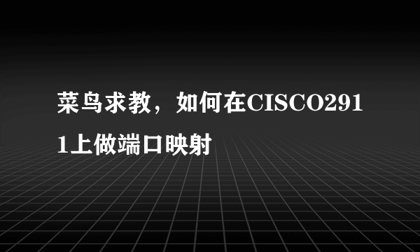 菜鸟求教，如何在CISCO2911上做端口映射