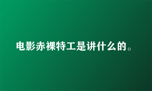 电影赤裸特工是讲什么的。