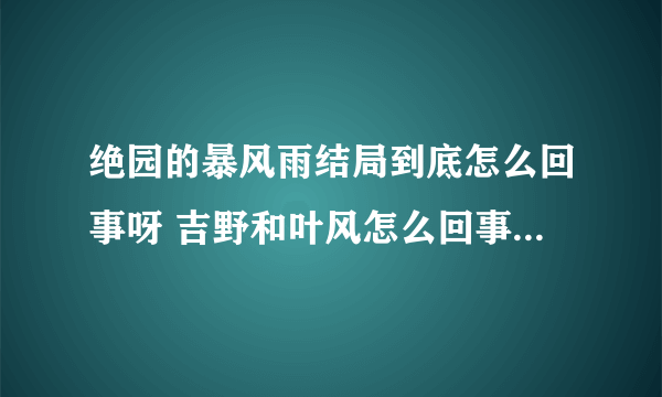 绝园的暴风雨结局到底怎么回事呀 吉野和叶风怎么回事呀 他们两个在一起了？