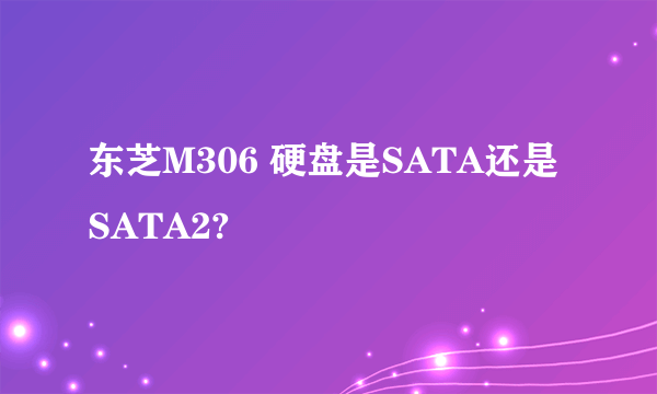 东芝M306 硬盘是SATA还是SATA2?