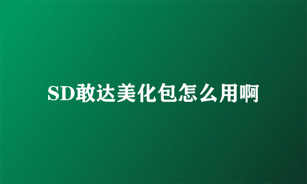 SD敢达美化包怎么用啊