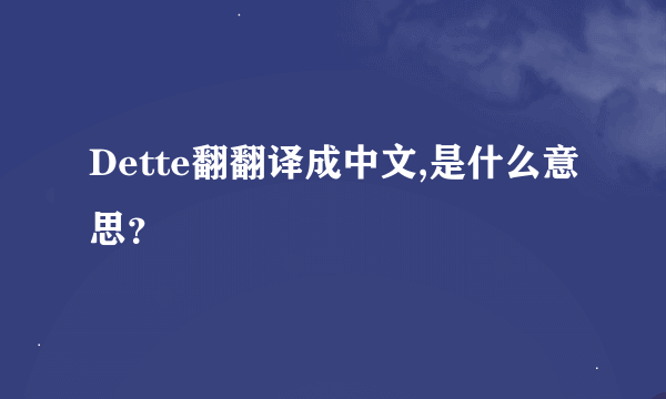 Dette翻翻译成中文,是什么意思？