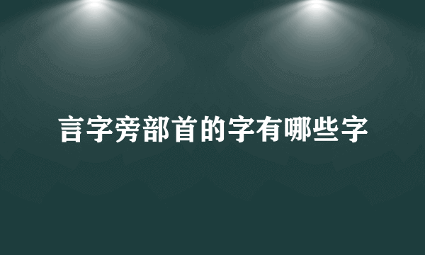 言字旁部首的字有哪些字