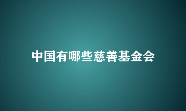 中国有哪些慈善基金会