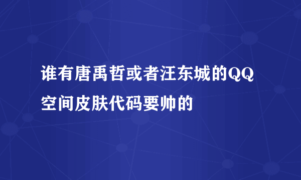 谁有唐禹哲或者汪东城的QQ空间皮肤代码要帅的