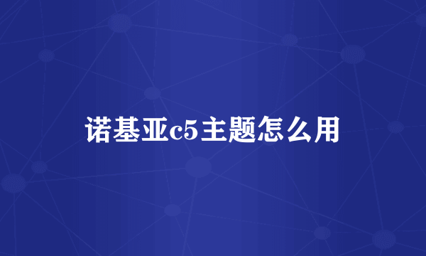 诺基亚c5主题怎么用