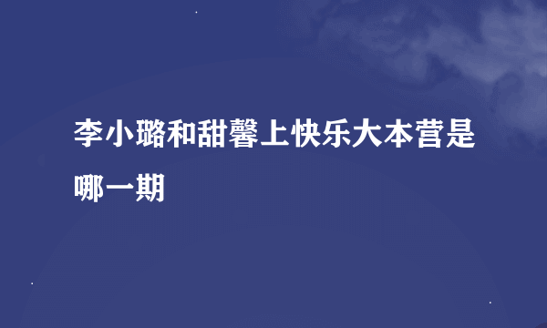 李小璐和甜馨上快乐大本营是哪一期