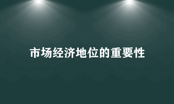 市场经济地位的重要性